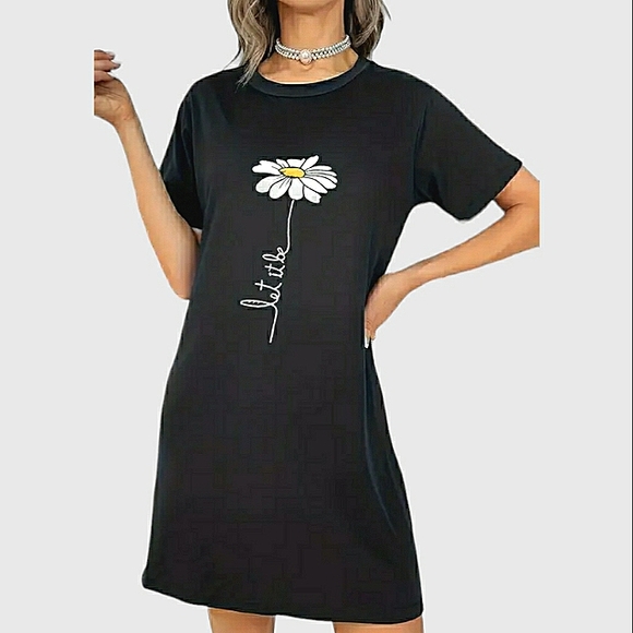 Women's Casual Daisy-print Nightdress, NWOT - Picture 1 of 4